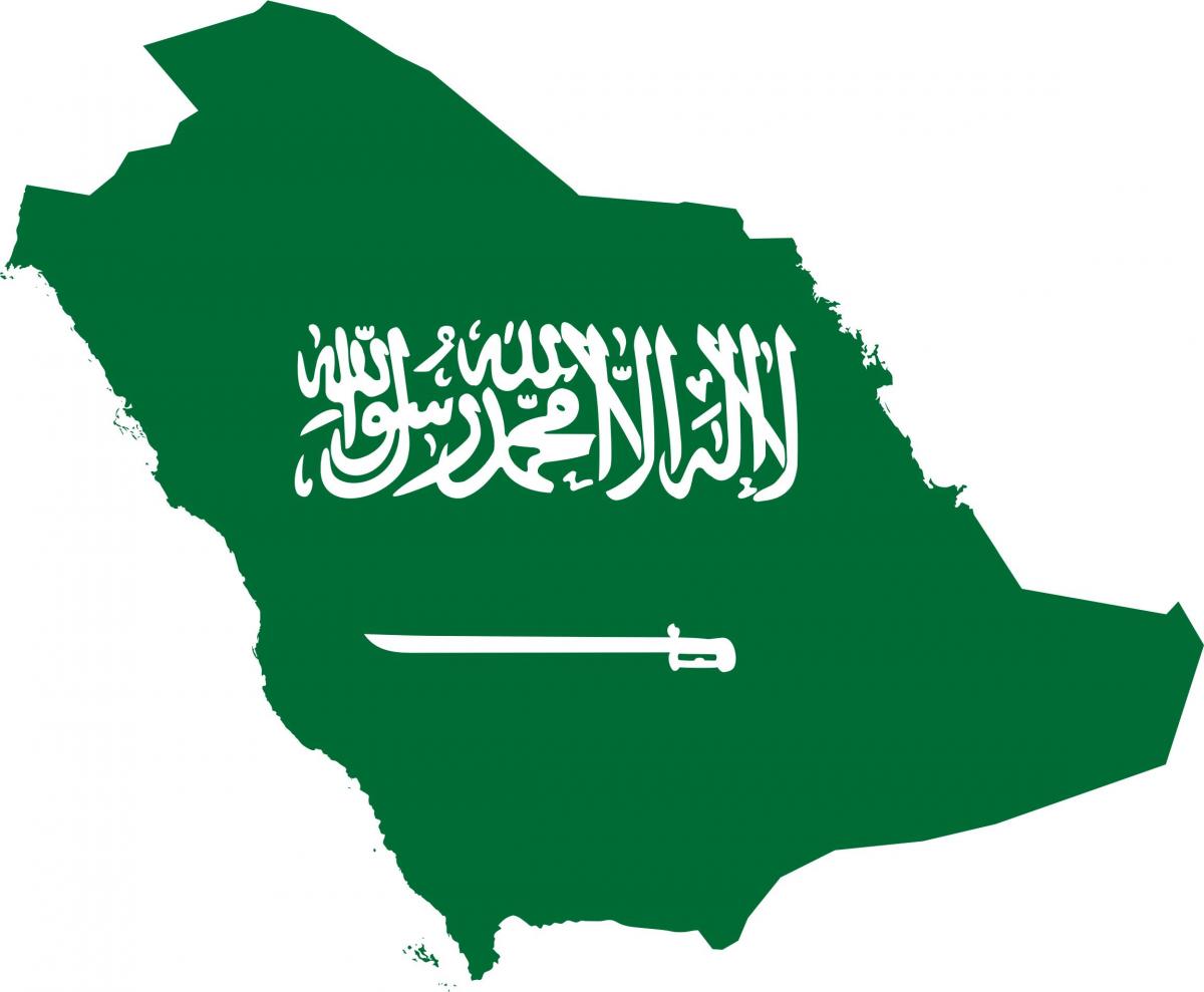 A Arábia saudita mapa bandeira