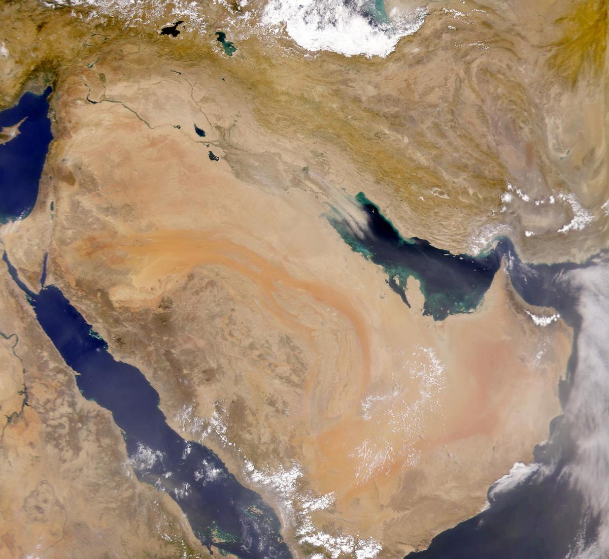 Mapa da Arábia saudita por satélite