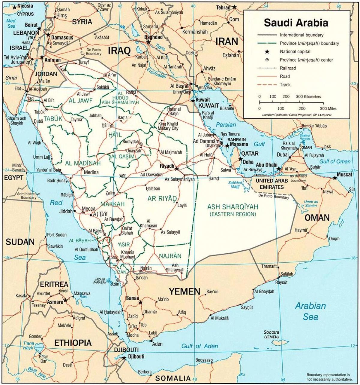 Mapa da Arábia saudita online