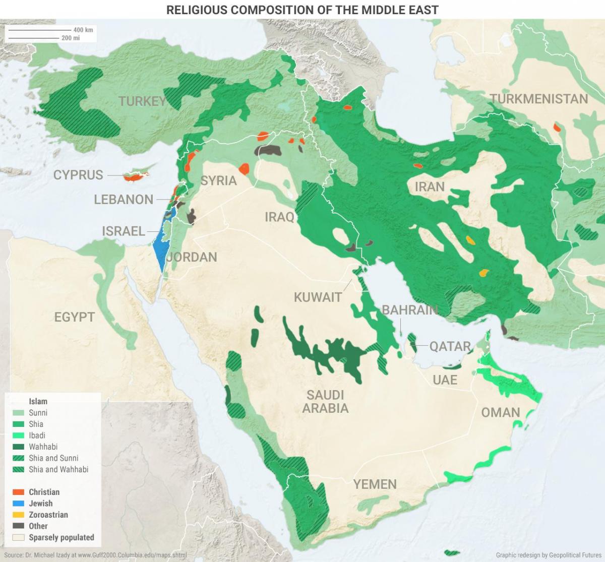 Mapa da Arábia saudita religião