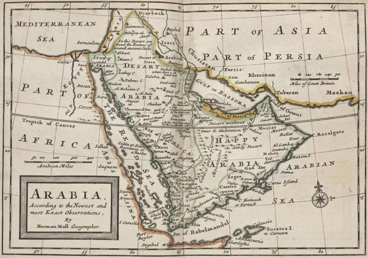 Mapa da antiga Arábia saudita