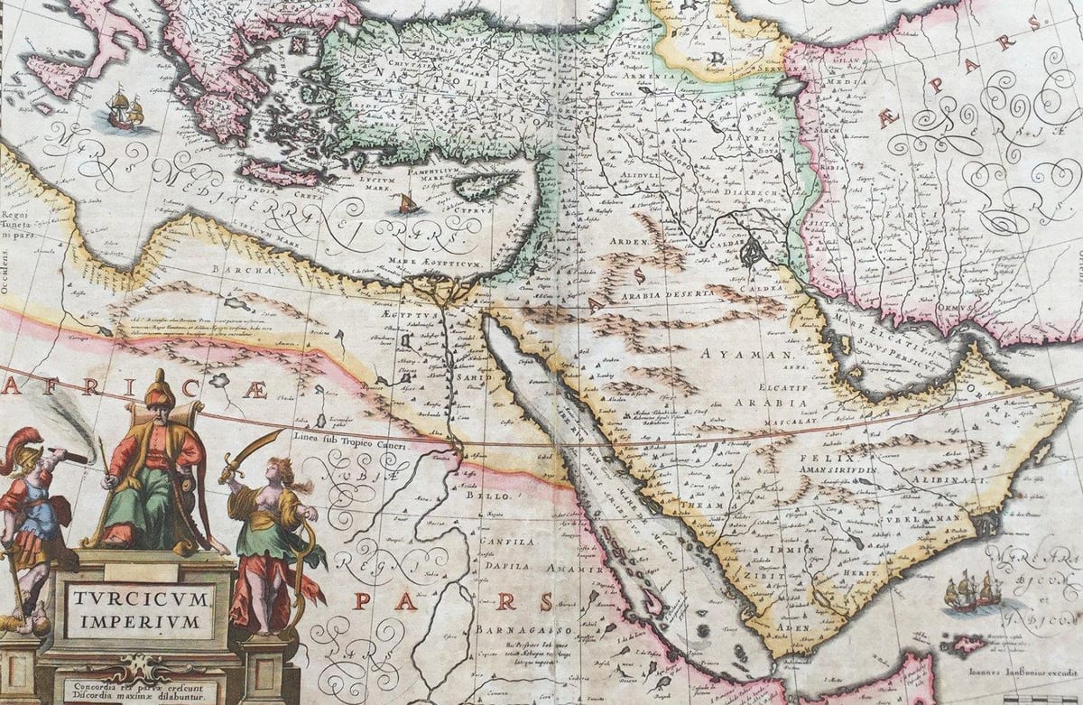 velho mapa de Arábia saudita