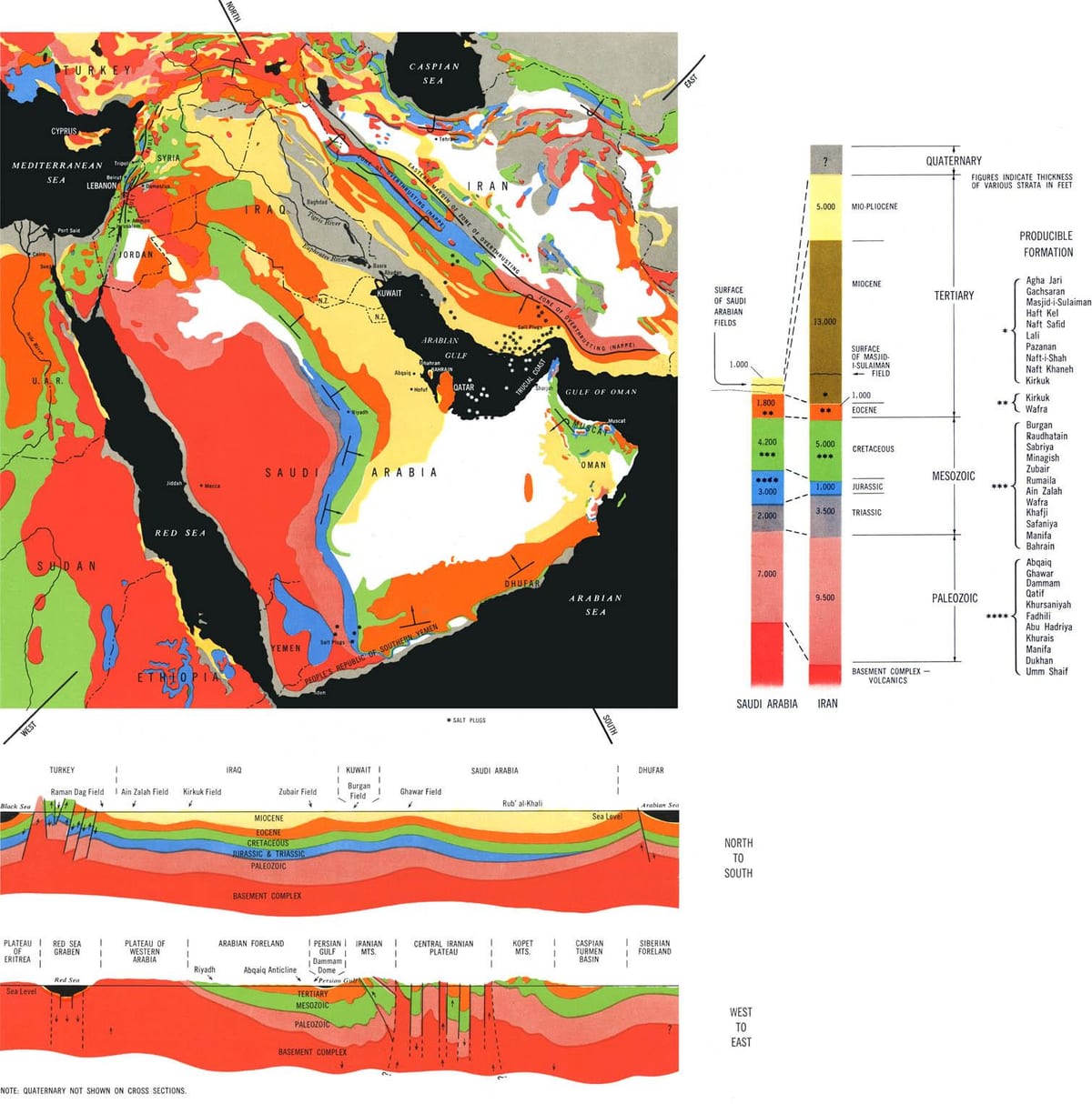 mapa geológico da Arábia saudita