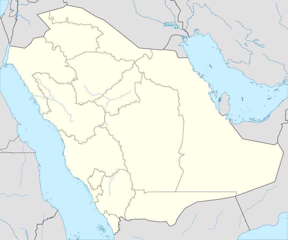 Mapa de Arábia saudita para