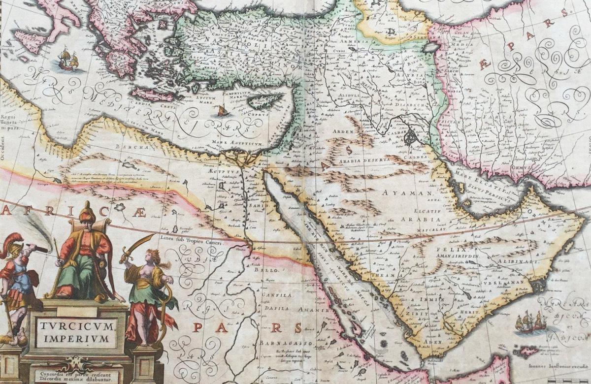 velho mapa de Arábia saudita