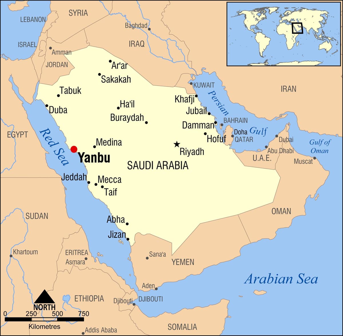 yanbu KSA mapa