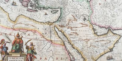 Velho mapa de Arábia saudita