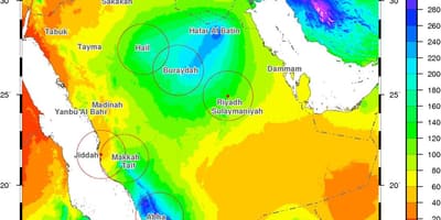 Mapa da Arábia saudita clima