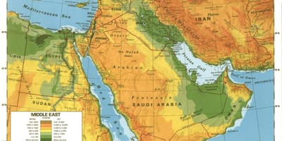 Mapa da Arábia saudita deserto
