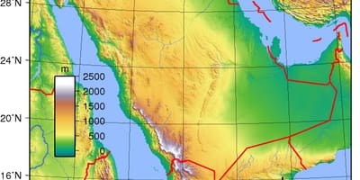 Mapa da Arábia saudita elevação