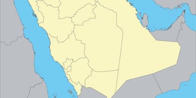 Mapa em branco da Arábia saudita