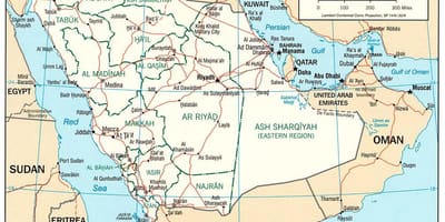A Arábia saudita mapa completo
