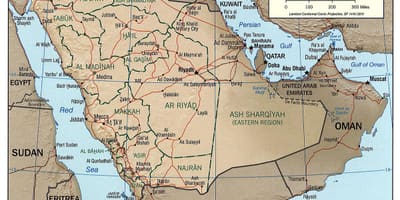 Mapa da Arábia saudita rio