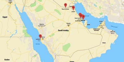 Mapa da Arábia saudita de al khobar