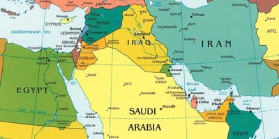 Mapa de Arábia saudita países vizinhos