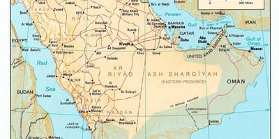 A Arábia saudita mapa hd