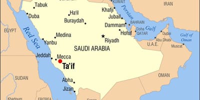 A Arábia saudita cidade de taif mapa