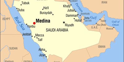 Mapa de medina, na Arábia saudita
