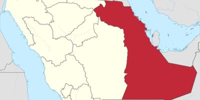 Mapa da província oriental da Arábia saudita