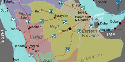 Mapa de turaif Arábia saudita